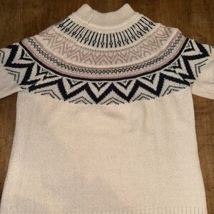 Maurice’s Festive Cozy Fair Isle Knit Sweater Size Small Embellished